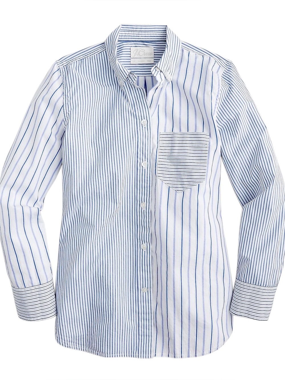 J. Crew Classic-fit Washed Cotton Poplin Shirt in Mixed Stripe